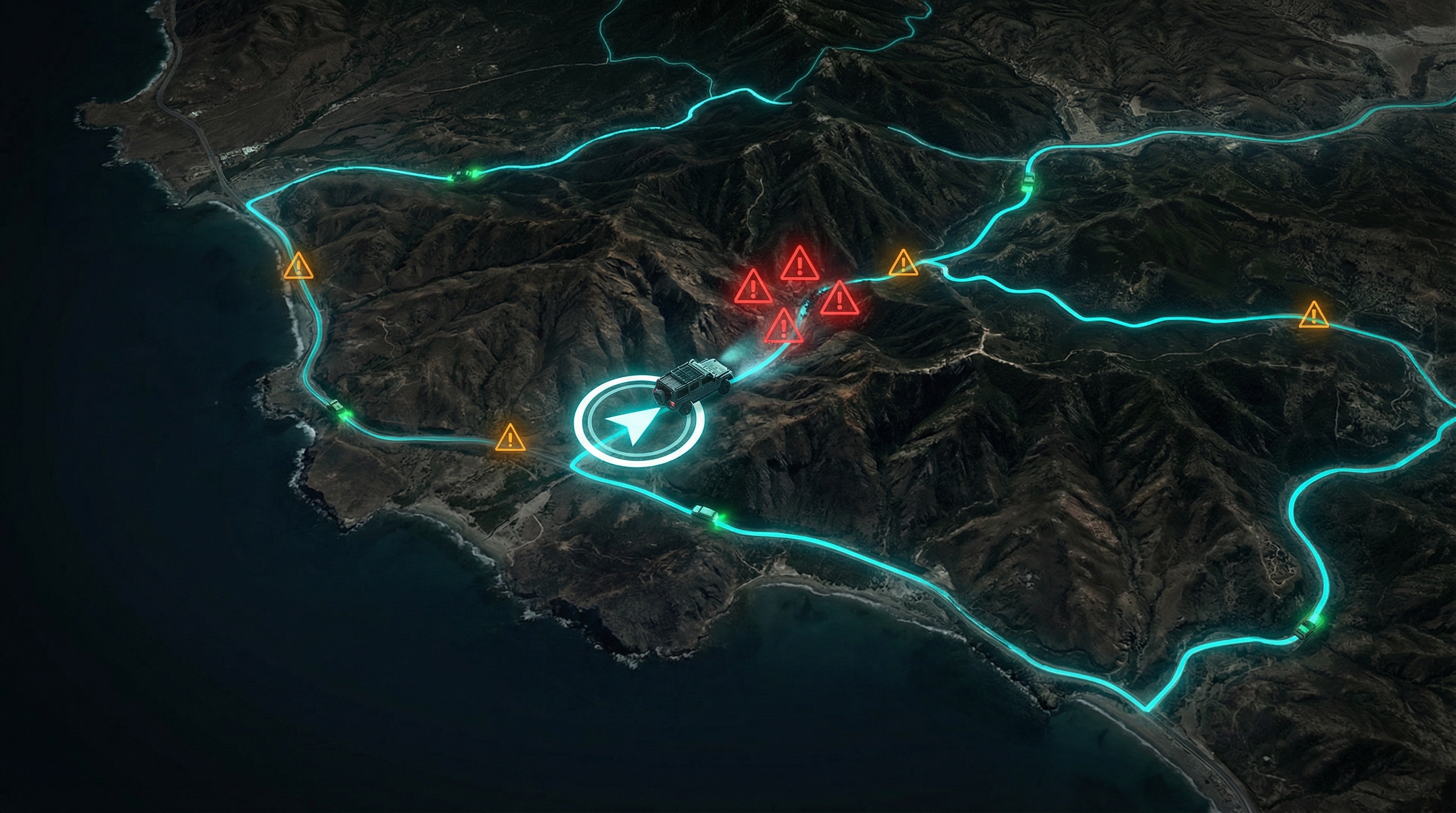 Live vehicle and asset tracking map