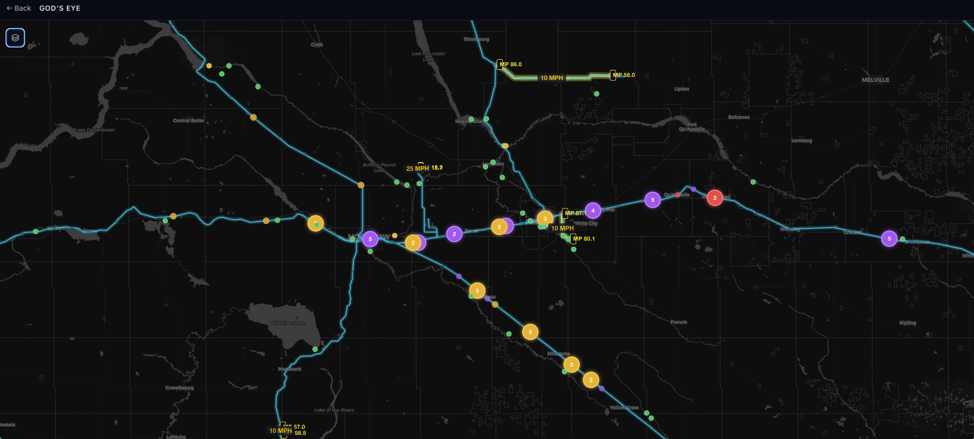 God's Eye network map screenshot